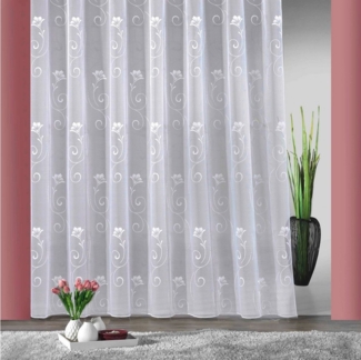 Weckbrodt Gardine Lilly, Smokband (1 St), halbtransparent, Jacquard, Jacquard, strukturiert, Allover, Motiv, floral, Bleiband, Store