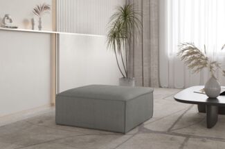 Polsterhocker Designerhocker CELES PREMIUM 85x85 cm in Stoff Scala Grau