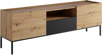 TV-Lowboard Cowilo 180 2D1SZ (Farbe: Artisan Eiche + Schwarz)