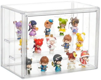 Refined Living Vitrine Schaukasten Vitrine mit Magnetischer Display Box Groß Würfel 3 Etagen (Transparenter Ständer Staubdichter Schutz Klarsicht Aufbewahrungsbox, 1-St, Für Action Figuren Spielzeug MiniFiguren Sammelfiguren( 36*22*26.5cm) Geeignet für...