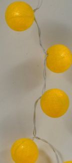 Guru-Shop LED-Lichterkette Stoff Ball Lichterkette, 20`er LED Kugel..