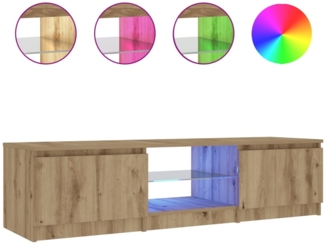 vidaXL TV-Schrank mit LED-Leuchten Artisan-Eiche 140x40x36 cm 856350