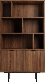 Beautysofa Bücherregal Evron mit 4 offene Regalböden und 2 Unterschränke, hohe Metallbeine, Breite: 90 cm