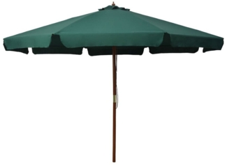 vidaXL Sonnenschirm mit Holzmast 330 cm Grün 47213