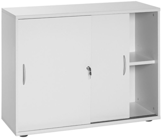 Lomadox Aktenschrank TYP4000 lichtgrau, 2OH, Schiebetüren, abschließbar, : 100x76x39,5 cm