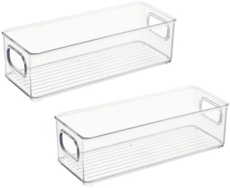 BAYLI Pizzaschneider 2er Set Kühlschrank Organizer Stapelbar, 255 x 10 x 75 mm Aufbewahrungsbox