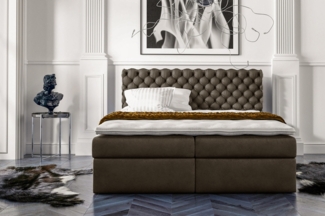 99rooms Alviero Boxspringbett Velours JASMINE Braun 180x200 cm