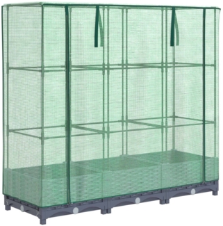 vidaXL Hochbeet mit Gewächshausabdeckung Rattanoptik 120x40x123 cm 4015825