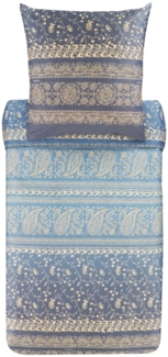 Bettwäsche Bassetti Mako Satin Brenta G1 Paisley Grau Blau 155x220