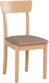 Selsey 'Wehron' Esszimmerstuhl mit Polstersitz, Dunkelbeige/Sonoma-Eiche