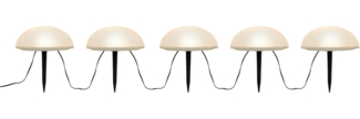 my home LED Solarleuchte Primala, LED-Solar Gartensteckerr, 5er Set, halbkugeln, Tageslichtsensor, LED fest integriert, Warmweiß, mit Erdspießen