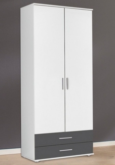 Kleiderschrank Rush-Extra / Rasant-Extra, Holzwerkstoff, Weiß, 85 x 188 x 52 cm