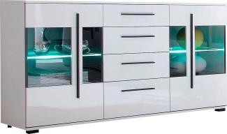 INOSIGN Sideboard Cantara, moderner Schrank, Kommode in Eiche Evoke oder weiß, schwarze Stangengriffe, ausreichend Stauraum, vielseitig einsetzbar