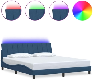 vidaXL Bettgestell ohne Matratze "Hanko" Blau 180x200 cm Stoff 3310481