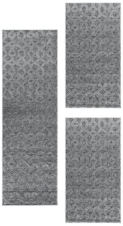 Carpettex Hochflor-Bettumrandung Geometrisch Design, Höhe 20 mm, (Bett-Set, 3-tlg, Bettvorlage), Schlafzimmer Teppich Bettumrandung Läufer Set 3 teilig