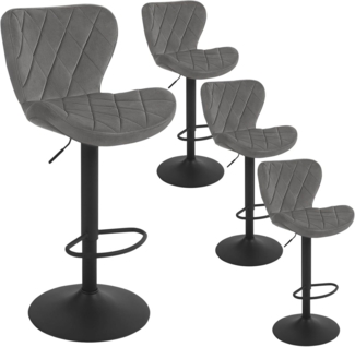 Woltu Barhocker (4 St), höhenverstellbar, Drehhocker ergonomisch, für Bar Bistro Kücheninsel