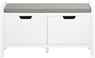 SoBuy FSR63-II-W Schuhbank, MDF, Lackiert, Weiß, 91 x 50 x 30 cm