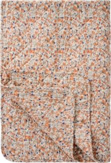 Ib Laursen Decke Quilt Tagesdecke Überwurf 180x130cm Blumen Orange Blau 07934-00