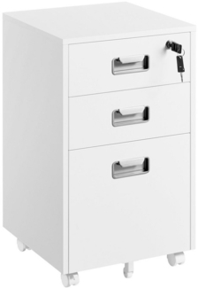 Yaheetech Aktenschrank Mobiler Büroschrank mit 3 Schubladen und Hängeregistratur