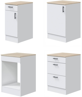 Dmora Komplette Küche Moriantha, Moderne Küchenkomposition, Modular Set für Küche, Funktionelle Küchenlösung, Weiß und Eiche