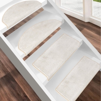 Floordirekt Stufenmatte Sundae 1A, Erhältlich in vielen Farben & Größen, Treppenschutz, Halbrund, Höhe: 13,5 mm