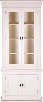 Casa Padrino Landhausstil Vitrinenschrank Antik Weiß 100 x 50 x H. 242 cm - Handgefertigte Shabby Chic Vitrine