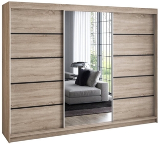 A&J MöbelLand GmbH Schiebetürenschrank VILANO 1 mit 4 Schubladen und Spiegel (TOP ANGEBOT! Geräumiger Schrank mit einer Breite von 200 cm und Spiegel, ideal zur Aufbewahrung von Kleidung und Accessoires. 4 Schubladen und viel Stauraum. TOP PRODUKT! Wäh...