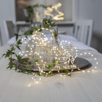 LED Tropfen-Lichterkette ,Dew Drop Mold', 150 LEDs, transparent, neutralweiß, 225cm