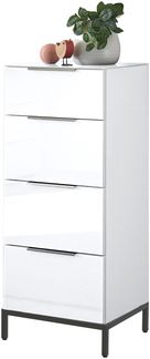 Hochkommode >Santorin< inkl. Gestell, in Weiß - 45x112x40cm (BxHxT)