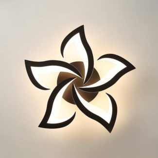 Goeco Deckenleuchte Schwalbenschwanzförmige Acryl-Deckenleuchte, LED Leuchte, Warmweiß, 5 Blütenblätter, 60W, 6500 lm