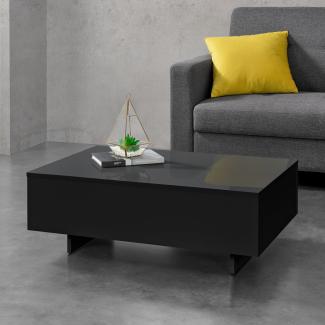 Couchtisch Vänersborg 85x55x31 cm Schwarz Hochglanz en. casa