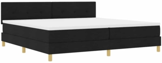 vidaXL Boxspringbett mit Matratze Schwarz 200 x 200 cm Stoff 3338946