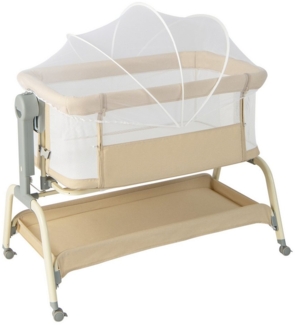 COSTWAY Baby-Reisebett 4 in 1 Beistellbett, 6 fach höhenverstellbar