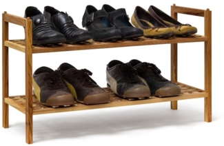 3 x Schuhregal Walnuss stapelbar