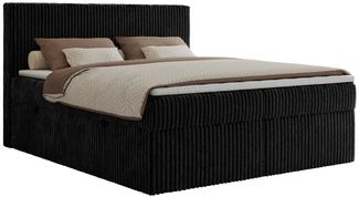 MKS MÖBEL Boxspringbett TILIANO (Packung, Set, Gepolstertes Kopfteil, Visco-Topper, Polsterbett, T30-Schaum), Doppelbett, Multipocket-Matratzen, Zwei Bettkästen, Cord Bett