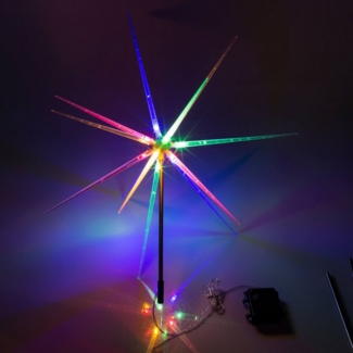Out of the Blue LED Dekolicht LED Gartenstecker Stern bunt 14 LEDs Timer Batteriebetrieb IP44, Timerfunktion, Ein-/Ausschalter, LED, mit 6-Std. Timer, IP44, 14 LEDs bunt