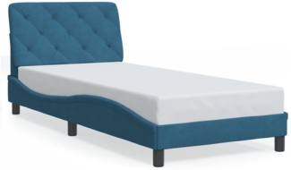 vidaXL Bettgestell ohne Matratze Blau 90x190 cm Samt 3207897