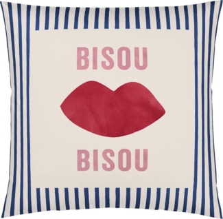 elegante Mako-Satin Kissenbezug Bisou ultramarin|40x40 cm