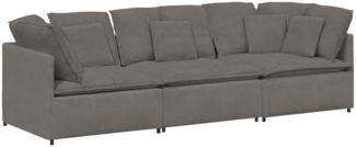 vidaXL Modulares Sofa mit Kissen Cordstoff Hellgrau 3321287
