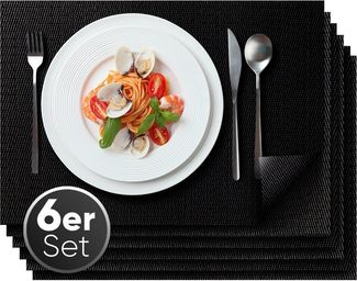 Loco Bird Platzset rechteckig aus PVC, (Tischset Abwischbar PVC-Untersetzer, 6-St, Waschbare Tischuntersetzer Platzdeckchen), Untersetzer PVC-Matte