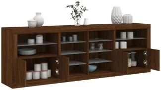 vidaXL Sideboard mit LED-Leuchten Braun Eichen-Optik 202x37x67 cm 3209050