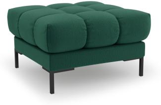 Micadoni Pouf Hocker Mamaia | Bezug Green | Beinfarbe Black Metal