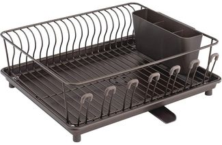 mDesign Abtropfgestell Abtropfablage Geschirrabtropfer Metall Kunststoff Bronze