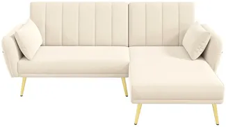 Ecksofa mit Relaxfunktion, L-Form, Schlafsofa mit Verstellbarer Rückenlehne, Polstersofa, Loungesofa, Samtbezug