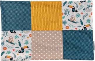 ULLENBOOM ® Kissenbezug 40x60 Kinder & Baby Dschungel (Made in EU) - Kopfkissenbezug aus Baumwolle mit Reißverschluss, Bezug auch für Dekokissen geeignet, Motiv: Sterne, Patchwork Design