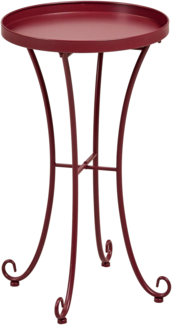 Outdoor Beistelltisch CAVINIA 40 cm 40 cm Metall Burgunderrot