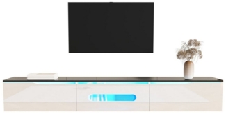 autolock TV-Schrank Moderner TV-Schrank,TV-Möbel,180 cm lang, Hochglanzoberfläche TV Board mit 16-farbiger LED-Beleuchtung, wandmontierbar