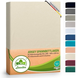 leevitex® Spannbettlaken Luxus Elasthan Jersey Spannbettlaken, Gummizug: Rundum-Gummizug
