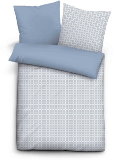 Cinque Renforce Bettwäsche 0041702 AVIANO, eisblau, 1x 155x220 cm + 1x 80x80 cm