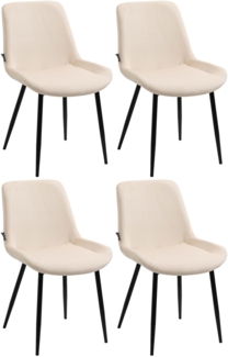 CLP 4er Esszimmerstühle Victoria Samt-Bezug,creme
